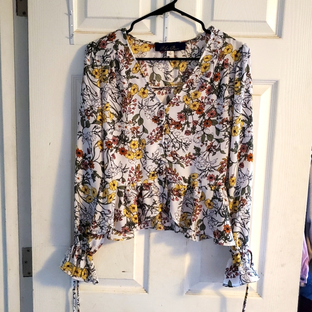 Blue Rain Floral Blouse